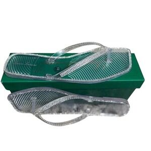 Lauren Lorraine Women's Clear Rhinestone Thong Sandals Shoes Sz 11 / #S1110‎